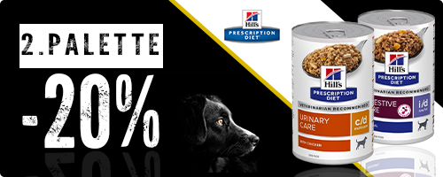 20% Rabatt auf die 2. Palette Hill's Prescription Diet Hundefutter